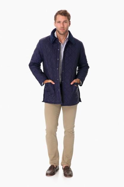 navy quilted liddesdale jacket