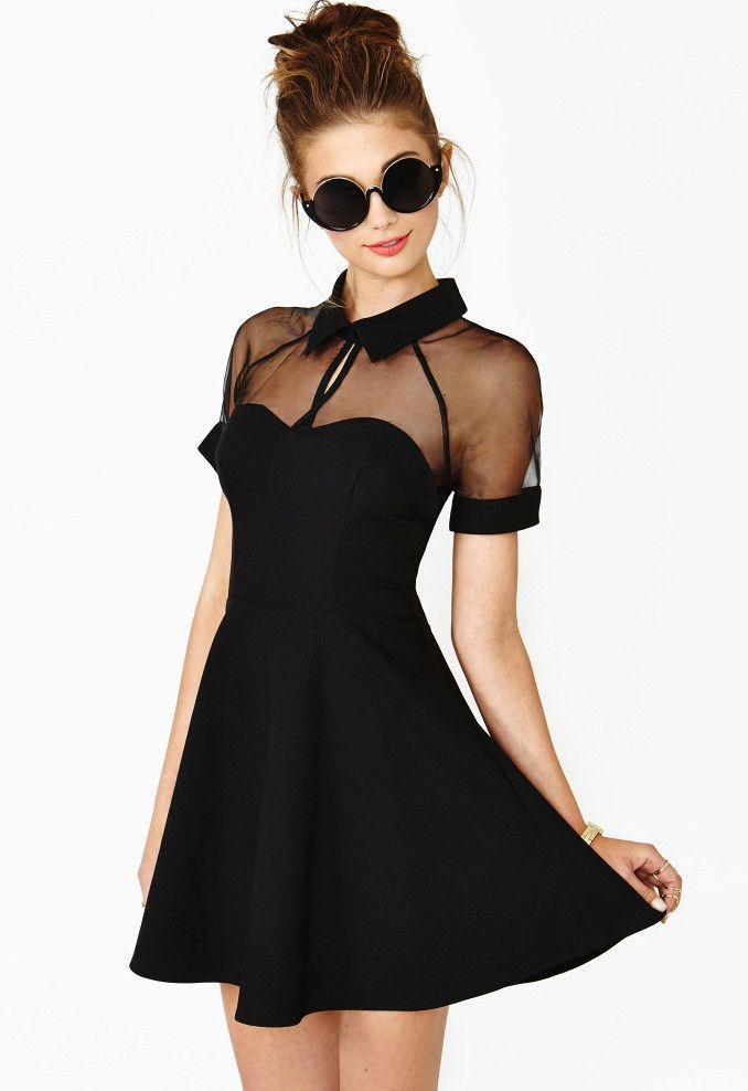 Little Black Dress. Black Contrast Transparent Sheer Mesh Hollow Dress. The  top 10 best Little Black Dresses.