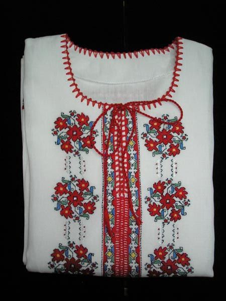 A beautiful Bulgarian blouse with embroidery