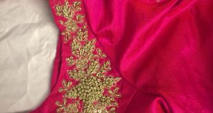 #pink#golden#blouse with embroidery