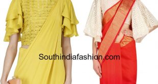 bell sleeves blouse for sarees 2 photo