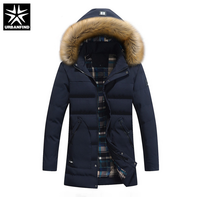 US $42.99 50% OFF|URBANFIND Thick Men Winter Jackets Size L 3XL Man Hoodied  Coats Black / Dark Blue / Amy Green Color Male Coats-in Jackets from Men's
