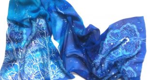 Scarves and scarves Handmade Buy batik silk scarf Tesniny forest Batik from  Natasha Sorokina Handmade Batik