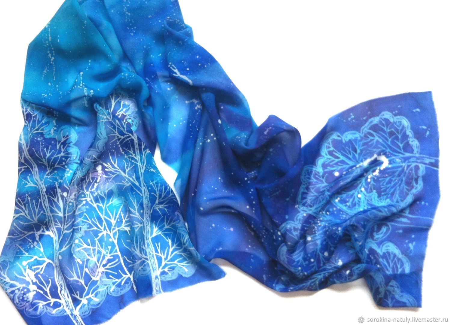 Scarves and scarves Handmade Buy batik silk scarf Tesniny forest Batik from  Natasha Sorokina Handmade Batik