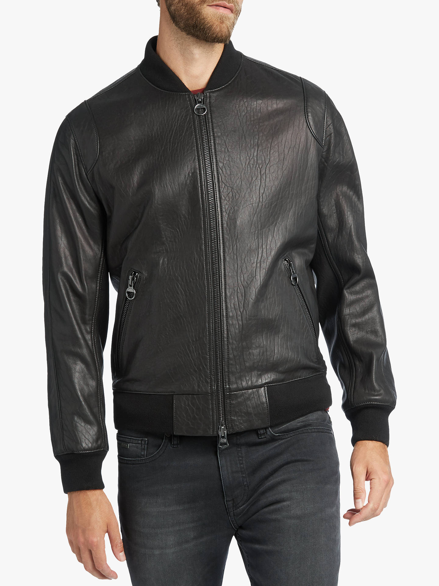 BuyBOSS Josiah Leather Jacket, Black, 38R Online at Traveller Location