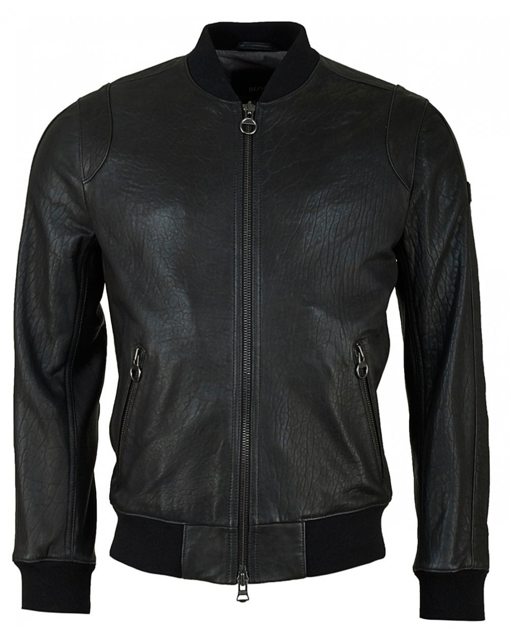 BOSS Casual Josiah Leather Bomber Jacket