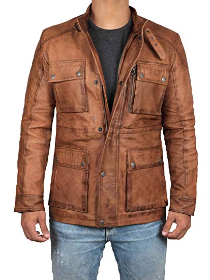 Brown Leather Jacket Men - Real Lambskin Leather Jackets for Men at