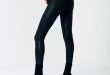 Womens High Waisted Skinny Jeans In Black Coated Powerstretch $63 | DSTLD