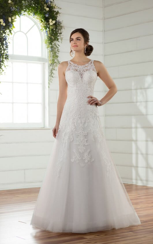 D2391 A-Line Wedding Dress with Beaded Sweetheart Neckline by Essense of  Australia