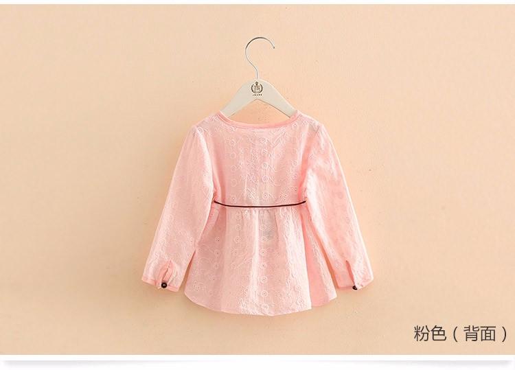 Blouse Girls Children Spring 2017 New Fashion Floral Simple Girls Kids  Blouses Solid Color Long Sleeve