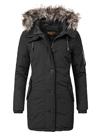 Khujo women's coat, winter coat, parka, YM-Mary - Black - X-Large