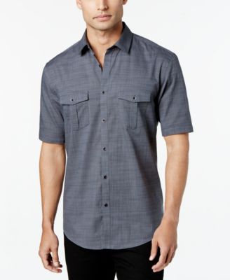 Alfani Men's Warren Textured Short Sleeve Shirt, Created for Macy's