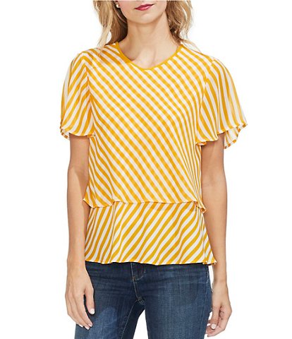 Vince Camuto Mixed Stripe Layered Blouse