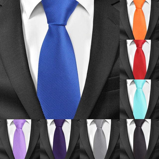 New Classic Solid Ties for Men Casual Skinny Neck Tie Gravatas