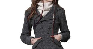 Women Wool Coats Vintage Slim long sleeves Short Coat Winter New