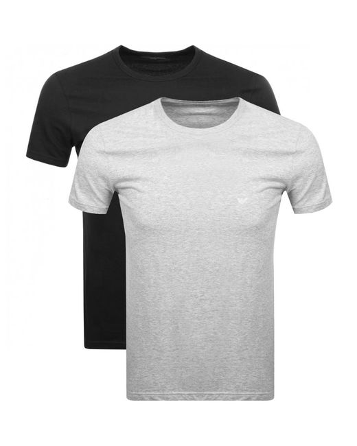 Lyst - Armani Emporio 2 Pack Crew Neck T Shirts in Black for Men