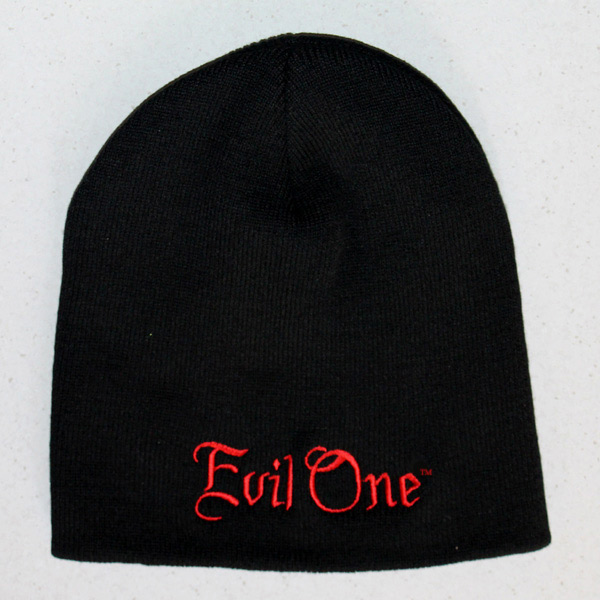 Black Beanie with Red Old English Letters - Biker Beanies | Evil One®
