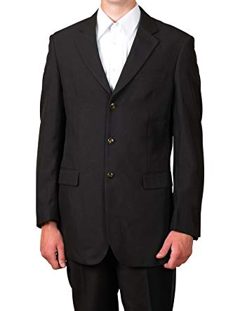 New Mens 3 Button Single Breasted Black Blazer Sportcoat Suit Jacket