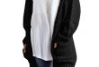 Black Pockets Long Sleeve Oversize Fashion Cardigan Sweater