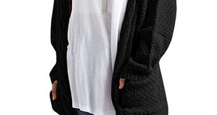 Black Pockets Long Sleeve Oversize Fashion Cardigan Sweater