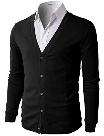 H2H Mens Casual Slim Fit Cardigans V-Neck Basic Designed Long Sleeve