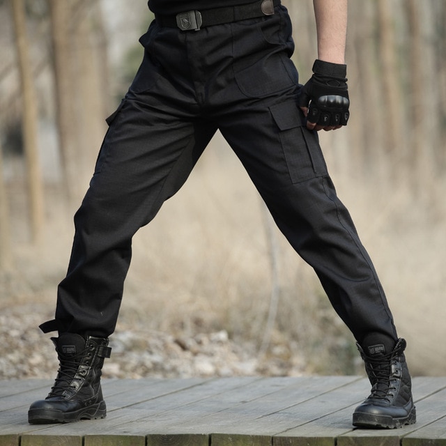 Black Military Tactical Cargo Pants Men Army Tactical Sweatpants