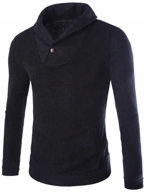 62% OFF] 2019 Shawl Collar Pullover Sweater In BLACK L | ZAFUL GB