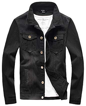 XueYin Men's Denim Jacket Slim Fit at Amazon Men's Clothing store:
