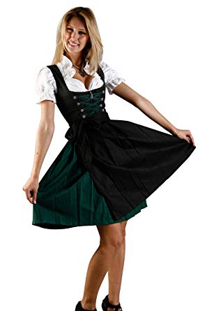 Edelnice Trachtenmoden Bavarian Women's Midi Dirndl Dress 3-Pieces