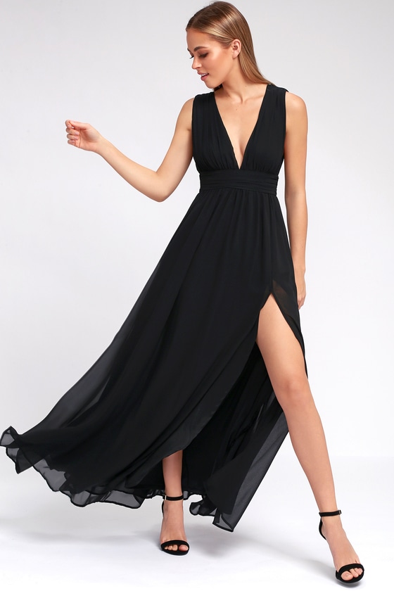 Black Gown - Maxi Dress - Sleeveless Maxi Dress - $84.00