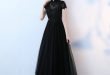 Unique Black Evening Dresses 2018 New Sexy Dark Navy Evening Gowns