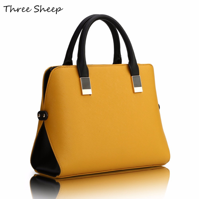 Yellow Womens Hand Bags Designers PU Famous Designer Handbags Luxury
