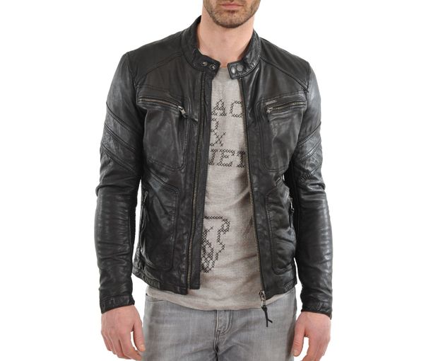 Buy Black Leather Jacket for Men online at Best Prices.
