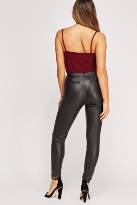 Black Faux Leather Trousers - Just £5