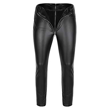 Amazon.com: YiZYiF Men's Faux Leather Wetlook Tight Pants Leggings