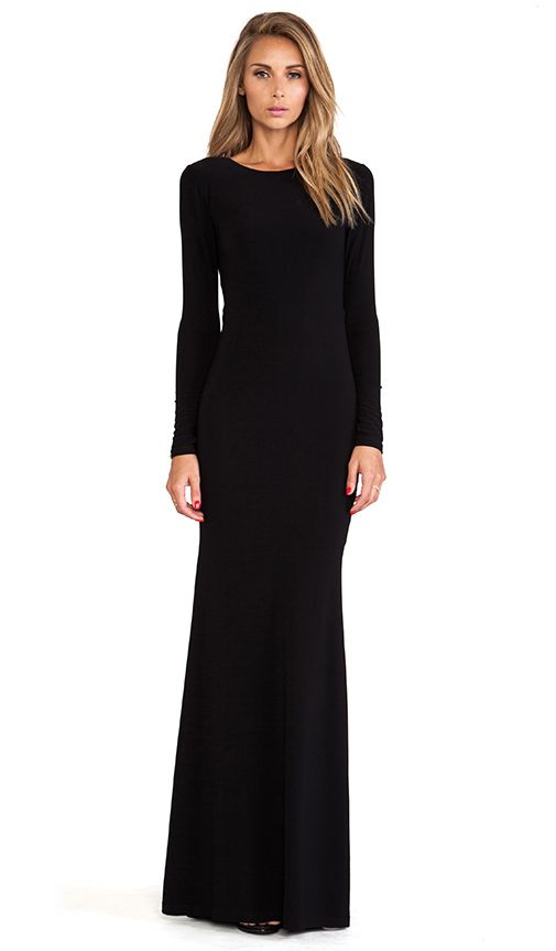 Alice + Olivia Long Sleeve Maxi Dress in Black | REVOLVE | Weddings