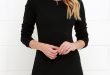 Classic Black Dress - LBD - Long Sleeve Dress - A-Line Dress - $48.00