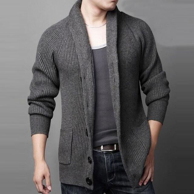 Men's Cardigans Mens Winter Sweaters Grey Black u2013 LeStyleParfait.Com