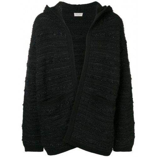 Saint Laurent hooded cardigan 1000 BLACK Wool 76% Men's Cardigans