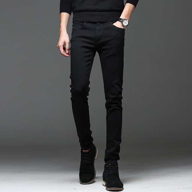 New 2018 Black Men Jeans Korean Style Fashion Mens Skinny Jeans