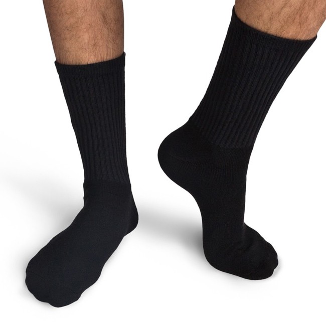 Gildan Men's Black Crew Socks GL751 - Evan Webster INK