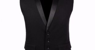 Black Men Suit Vest Four Buttons Grey Men's Fashion Wedding