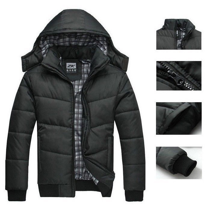 Men's winter Hoodies Quilted Jacket Warm Fashion Male Puffer