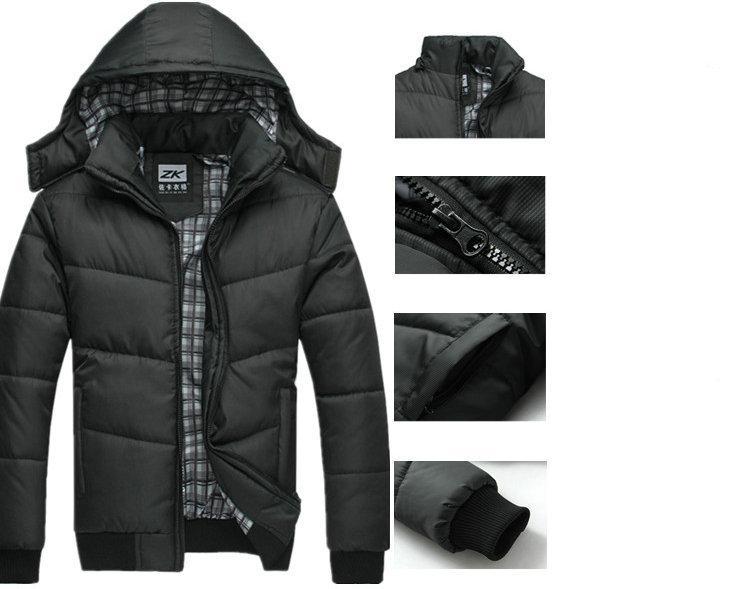 New Fashion Hood Black Winter Jacket Men Warm Coat Parka Men
