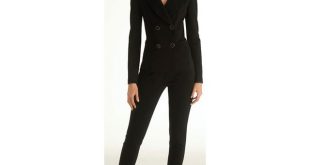 Black womens tuxedo 2 piece set womenPants + suit office uniform