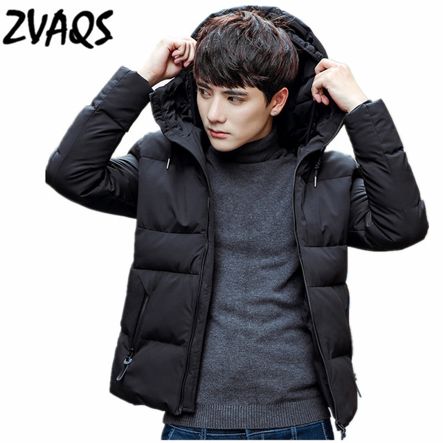 ZVAQS Hot Sale 2018 Korean Version Black Parkas Hombre Invierno