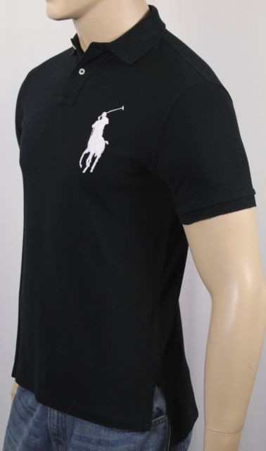 Polo Ralph Lauren Big Pony Golf Shirt Black Men's Custom Fit M for