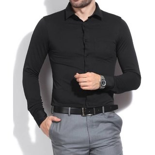 Buy Tom T Men's Solid Casual Black Shirts Online - Get 62% Off