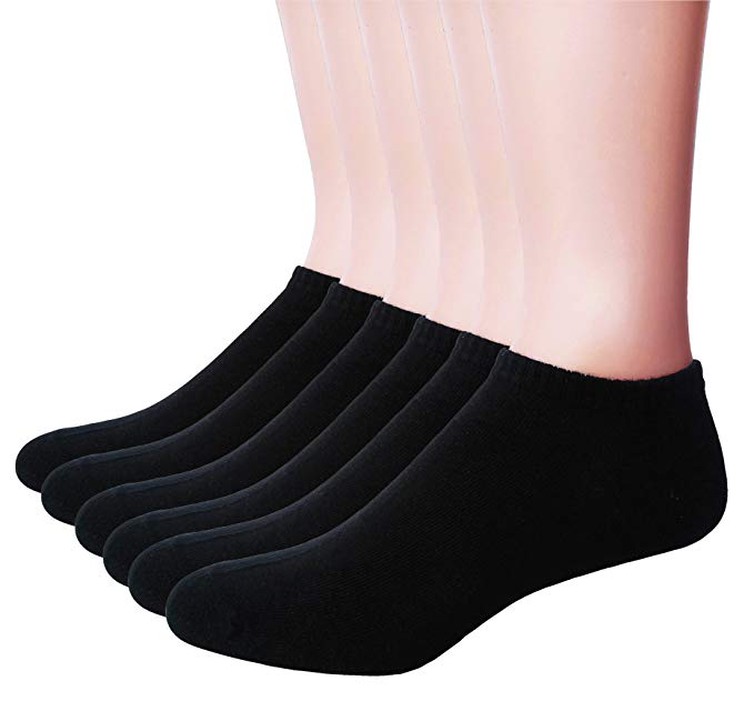 Men's Ankle Cotton Socks Black - Everyday Low Cut No Show Socks 6