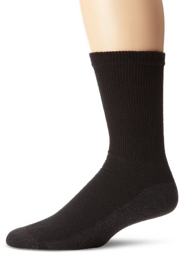 Hanes Men's FreshIQ Cushion Crew Socks, Black, 10-13 (Shoe Size 6-12